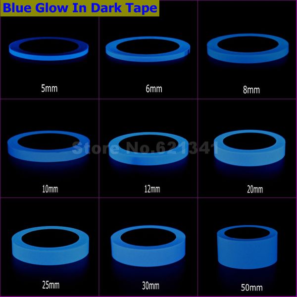 

blue glow in dark wall sticker luminous pluminescent self-adhesive tape stage home decoration 6~8h glow 5mm ~ 50mm