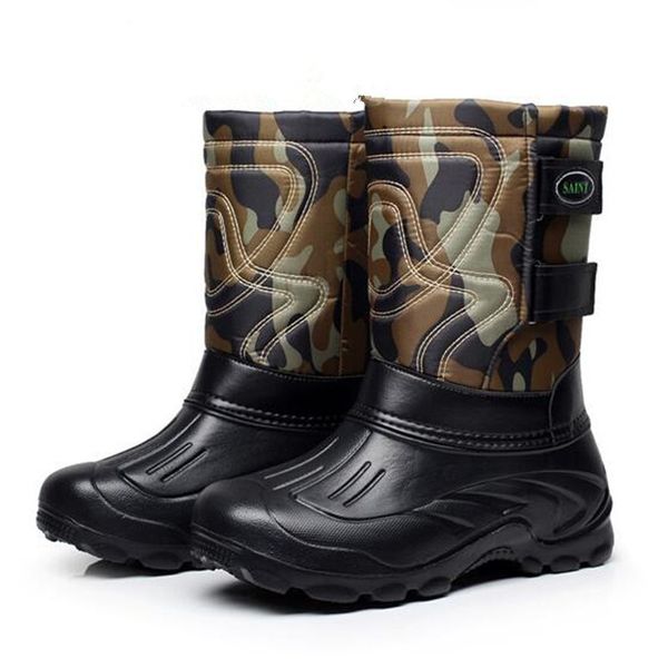 

winter men high tube snow boots outdoor windproof waterproof cold proof ultralight male fishing hunting ski non-slip shoes