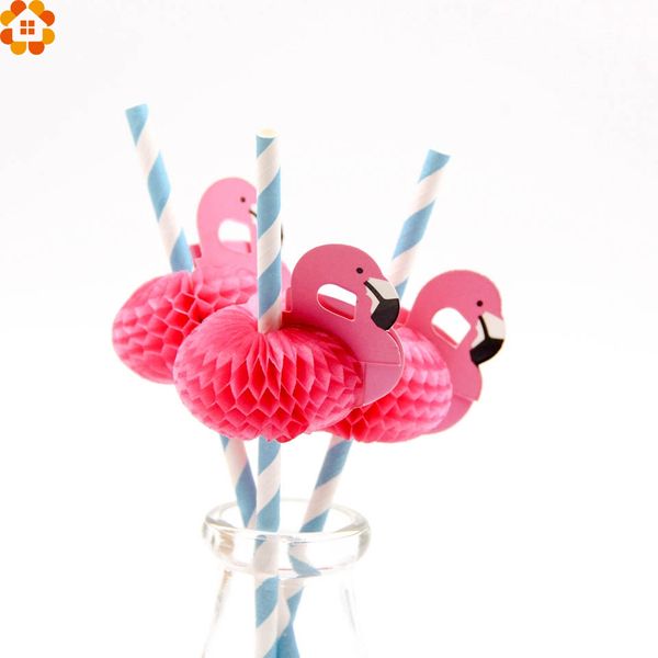 

20pcs flamingo straw 3d straw bendy flexible paper drinking straws kids birthday/wedding/pool party decoration supplies