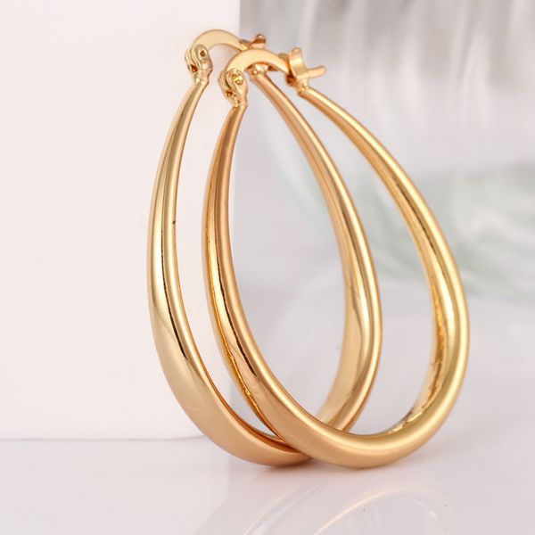 

whole salenew fashion jewelry 24k gold hoop earrings for women pendientes aros brincos boucle d'oreille women ear loop oval, Golden;silver