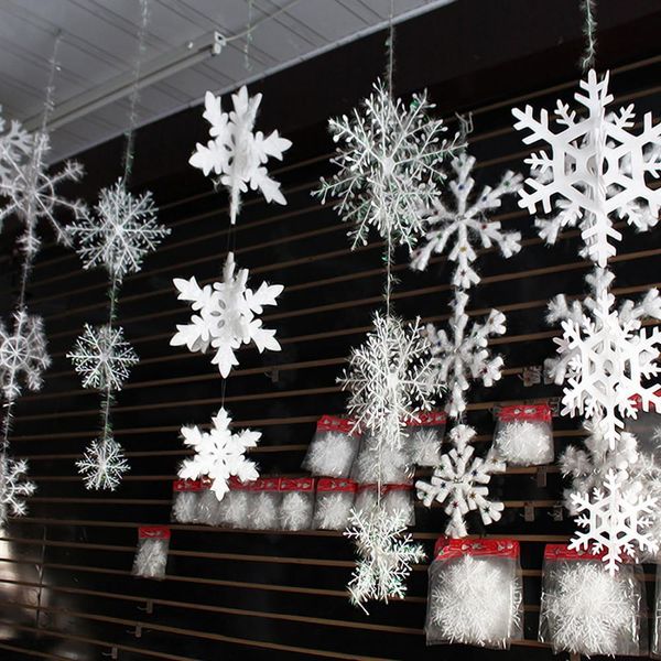 8 5cm 11cm 15cm 18cm 23cm Christmas Snowflake Window Sticker Winter Wall Stickers Kids Room Xmas Decorations Small Big For Home New Year Boy Toys For