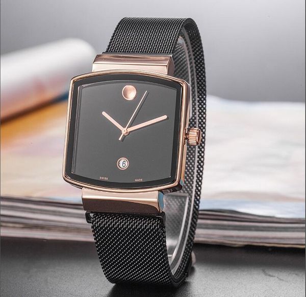

2019 подарок автоматическая дата роскошные модные мужские и женские стальные пояса движение кварцевые часы мужские часы