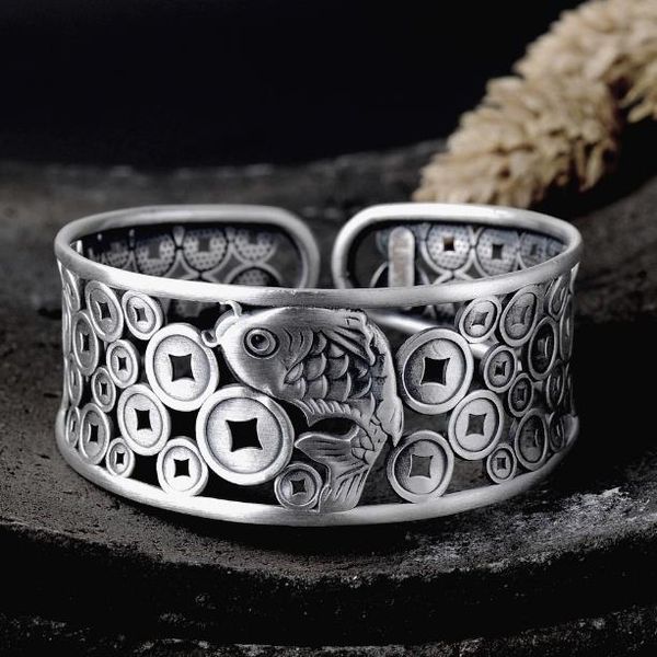 

s999 sterling silver bracelet vintage bracelet men's sterling silver drawstring bracelet delivers friends big fortune style, Black
