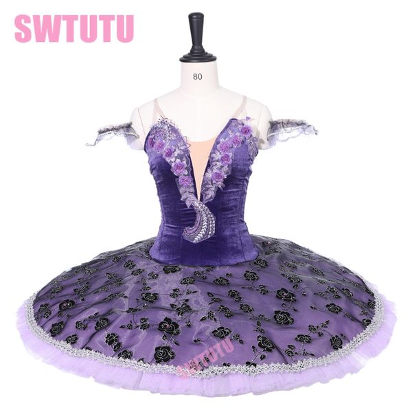 

pancake platter tutu ballet costume professional ballet tutu purple swan lake ballerina classical tutusbt9223, Black;red
