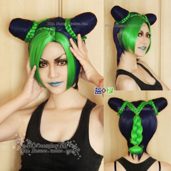 

jojo's bizarre adventure stone ocean jolyne kujo cosplay wig japanese anime cute>>>wig, Black