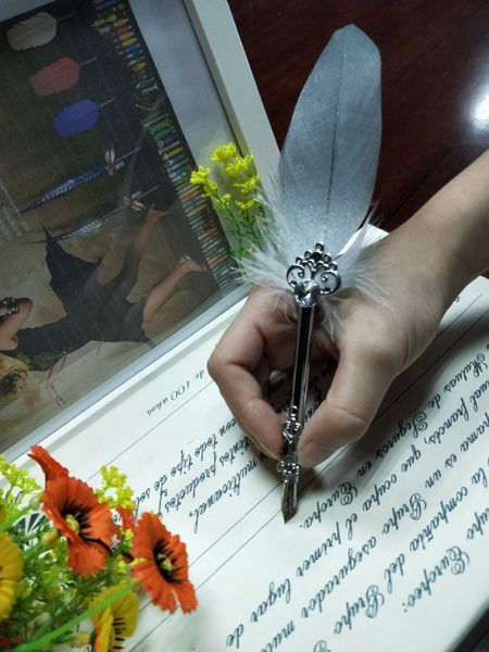 

elegant design mini feather pen diamond pen, gift pen