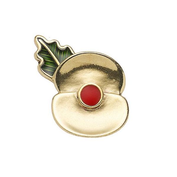 

gold tone passchendaele 100 poppy floral brooch pins for women men suit small enamel broche uk legion remembrance day gift badge wholesale, Gray