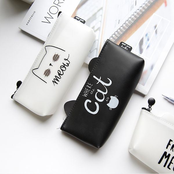 

cute kawaii jelly glue pencil case cartoon cat pencil bag for kids gift school supplies