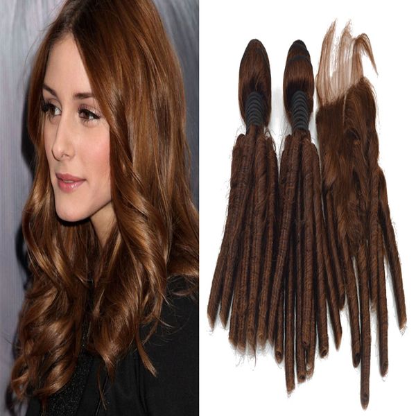 Pure Color # 6 9A Venda Quente Produtos Para As Mulheres 2 Pcs Tramas Com 1 Pcs Lace Encerramento Cabelo Virgem Duplo Desenhado Cabelo Wefts Extensões