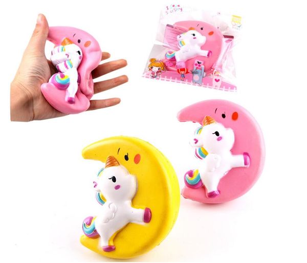 

squishy moon pegasus unicorn yellow pink fidget toy jumbo decor slow rising sq 003