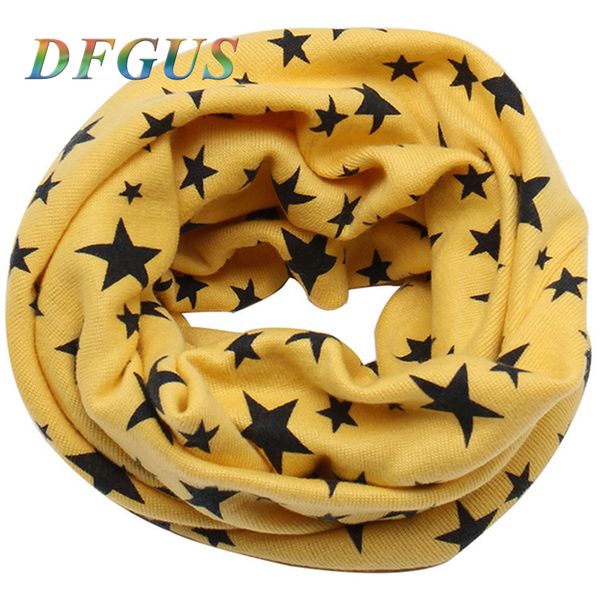 

2017 autumn winter children's cotton scarf star print kids boys and girls scarves child o ring neck warmer scarf, Red;brown