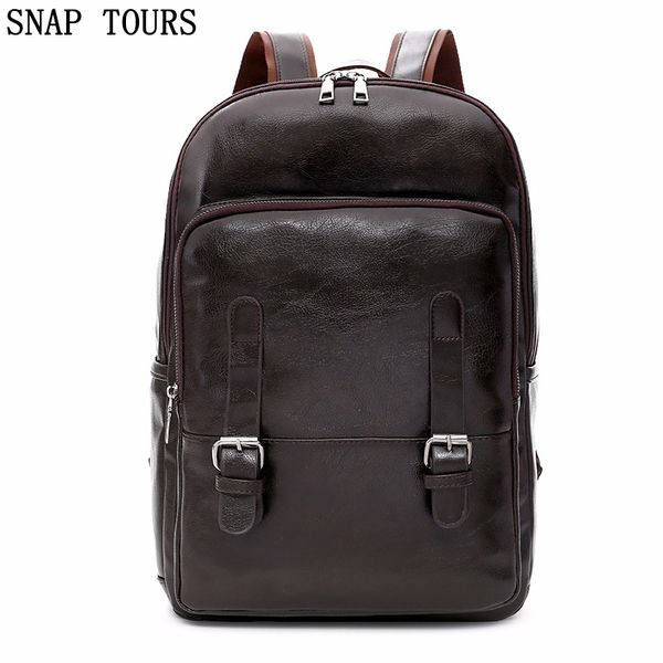 

snap tours 2018 lapmen leather backpack for a boy fashion male school backpacks for teenagers bookbag trip back pack
