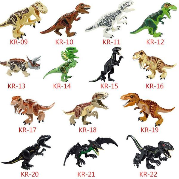 

dinosaur building blocks 3d assembly abs plastic dunosaur miniature action figures jurassic park model novelty items