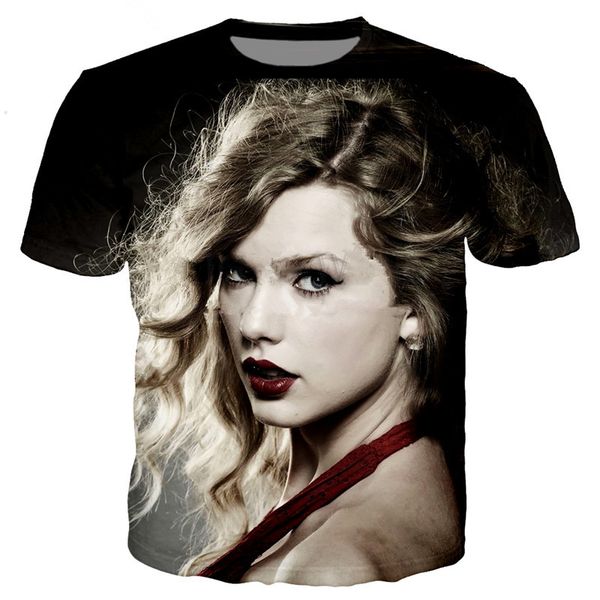 

men/womens 3d t-shirt singer taylor print short sleeve funny t-shirts harajuku fitness casual shirt u981, White;black