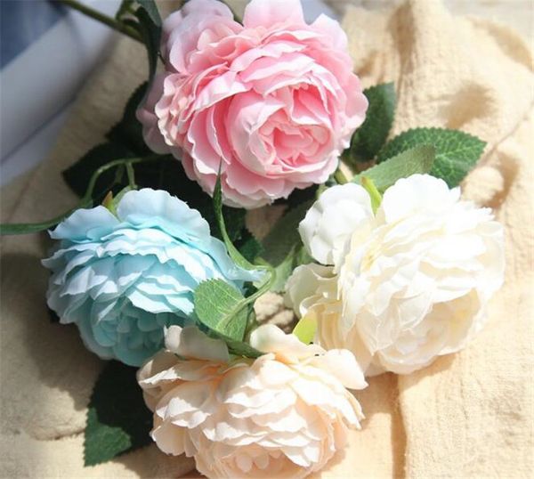 Acheter Fleurs En Soie Fleur Artificielle Bouquet De Mariage Roses Dahlias Automne Vif Faux Feuille De Mariage Fleur Bouquets De Mariée Décoration