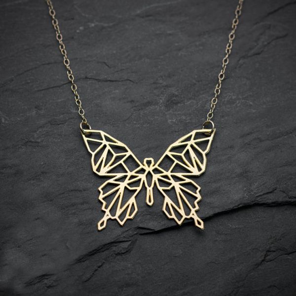 Niani Butterfly Colar Geométrico Borboleta Pingente Origami Mujer NecklacePendants Acessórios para festa YLQ0544