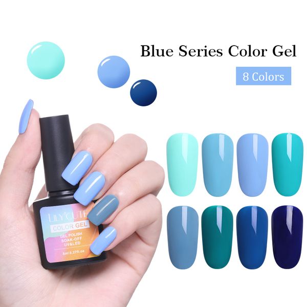 

lilycute 8ml cornflowerblue uv gel nail polish macaron nail gel color long-lasting soak off varnish lacquer, Red;pink