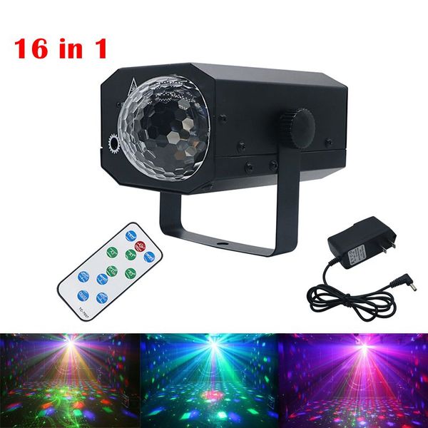 16 modelli in 1 proiettore di luce laser Magic Ball Remote Control 10W DJ Disco Water Wave Light Stage Lighting Effect Lamp