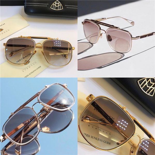 

Luxury k gold men eyewear car brand maybach de igner eyewear titanium quare frame quantity outdoor uv400 ungla e the ob erver 11