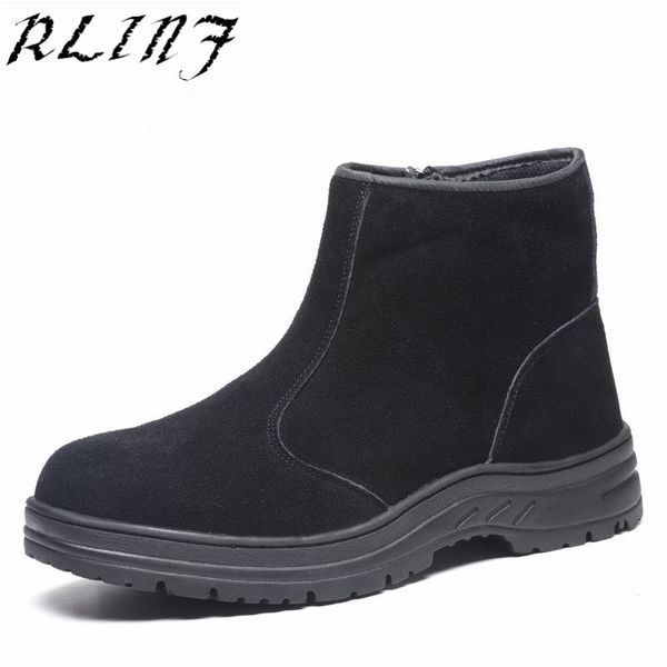 

rlinf new breathable safety shoes safety shoes protective anti-smashing anti-smashing anti-electric welding wear, Black