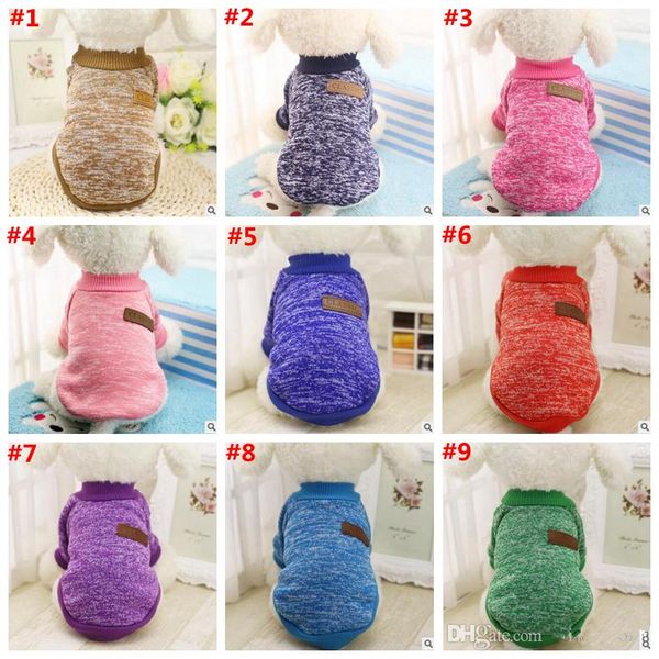 

new dog clothes pet supplies small dog apparel cotton pet clothing sweater for pet clothes winter playsuit dog supplies 12 colors 2289