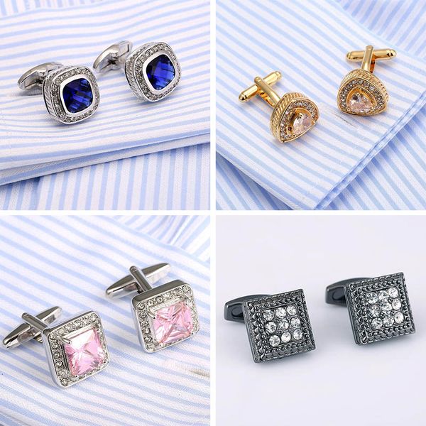 

высокое качество кристалл запонки французская рубашка запонки опал ювелирные изделия манжеты 18 стиль адвокат подарок манжеты 3 пары рождест, Silver