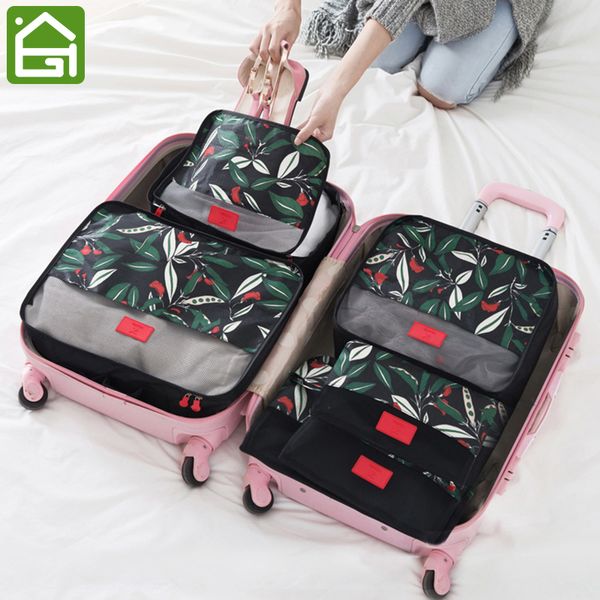 

quality travel organizer bag various sizes luggage clothes storage bag 3 packing cubes and 3 pouches