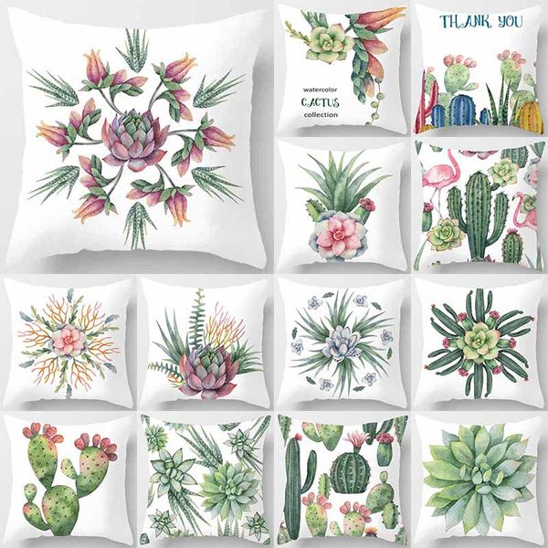 

cactus pillow case men women girls ladies square cacti pillow cases home creative color cereus cover 45*45cm