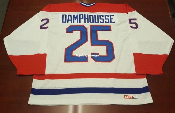 

custom vincent damphousse vintage ccm montreal canadeins hockey jersey white mens retro jerseys, Black;red