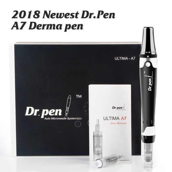Dr Pen A7 DermaPen Sistema automatico di cura della pelle con microaghi elettrici Lunghezze dell'ago regolabili 0,5 mm-2,5 mm DermaStamp