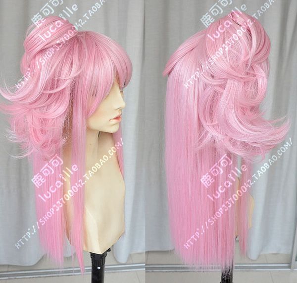 

gunslinger stratos pink cosplay party wig hair clip ponytail wigs, Black