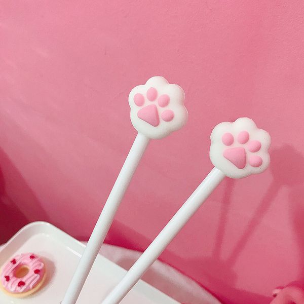 

2pcs/lot kawaii cute cat pink heart gel pen signature pen escolar papelaria school office supply promotional gift