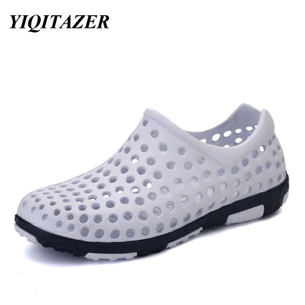 

yiqitazer 2017 new famous brand casual men sandals light,fashion slipon summer cool sandal beach shoes man water shoes, Black