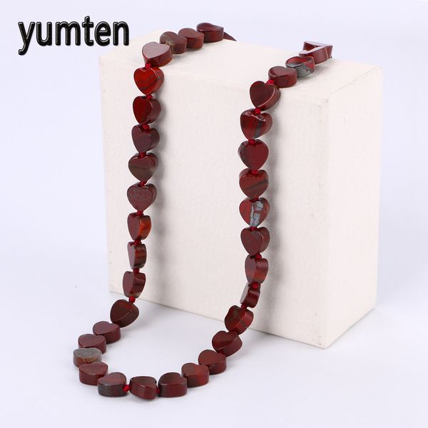 

yumten red jasper power necklace stone crystal women jewelry men energy jewelry ouro mulher maravilha linkin park goth cute, Silver