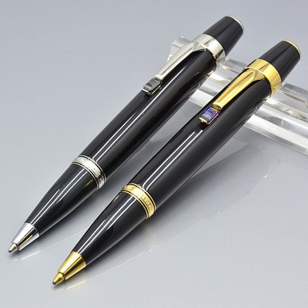 

High quality Bohemies series Black Resin Golden Silver Clip Ballpoint pen school office supplies with Diamond and MB Serial Number IY1073508