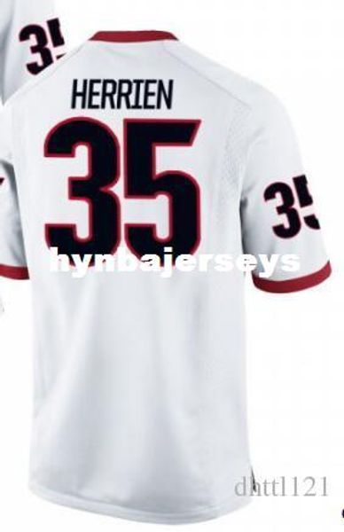 

men #35 white brian herrien georgia bulldogs alumni jersey stitched football jerseys, Black;red
