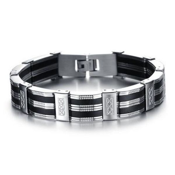 

Black Best Friends Bangles Made Of Silicone Mix Stainless Steel Bracelet Men Classic Luxury Man Bracelets Fashion Male Jewelry
