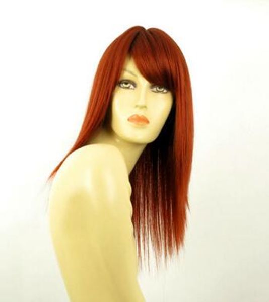 

human made hair wigs mid length wig for women copper intense ref fashion picture wig, Black;brown