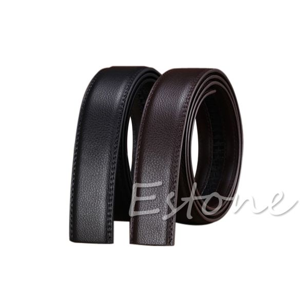 

luxury men"s leather automatic ribbon waist strap belt without buckle -y107, Black;brown