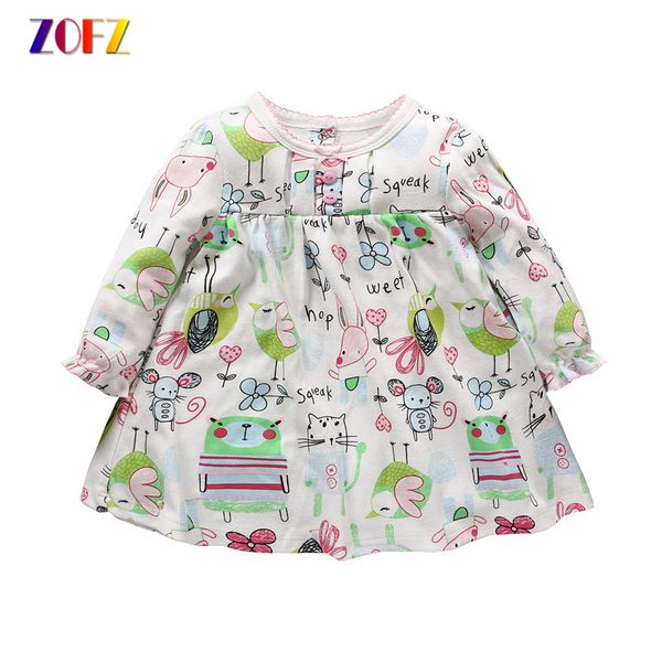 

zofz baby girl clothes 2017 fashion baby dress cartoon kawaii princess dress cotton girls newborn infant summer clothes, Red;yellow