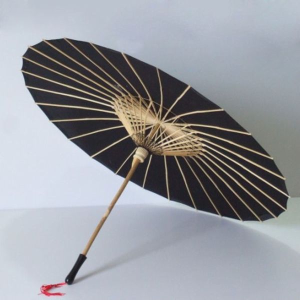 Artesanal De Tecido Preto De Seda Artesanato Guarda-chuva De Casamento Festa De Noivo Guarda-chuva Do Sol Foto Prop Chinês Parasol ZA6186