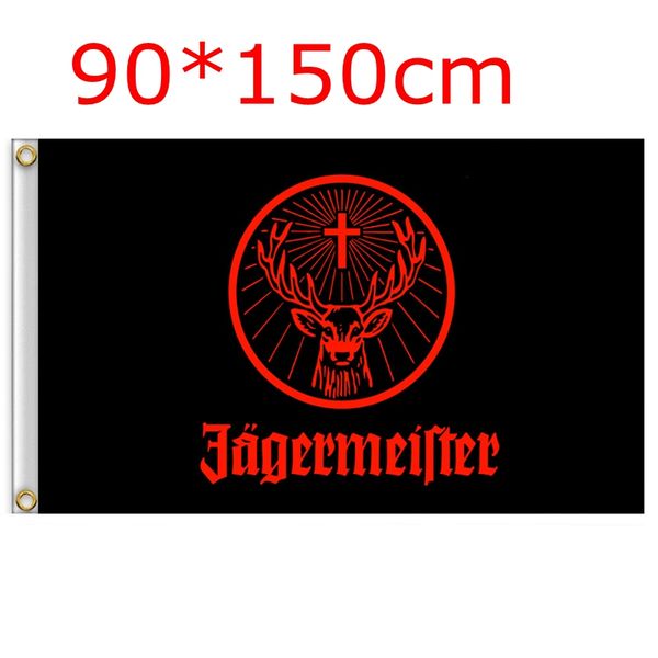 

3x5ft Jagermeister гигантский большой черный летающий флаг баннер яркий цвет и погода уст