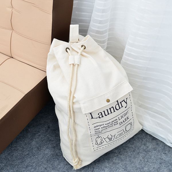 

canvas clothes laundry bag folding dirty clothes storage basket portable travel organizer drawstring bags for bra dropshipping