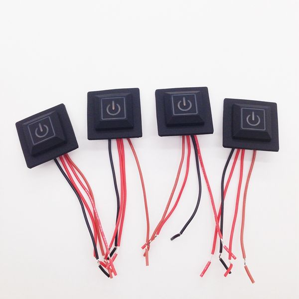 

3.7~12v heated vest pants gloves electirc heating waistband diy temperature controller rheostat switch silicone button switch, Black