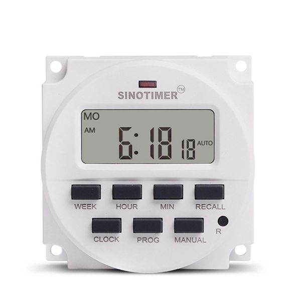 Interruttore timer programmabile digitale da 1,6 pollici con relè interno da 7 giorni 220 V 230 V CA elencato UL e funzione di conto alla rovescia