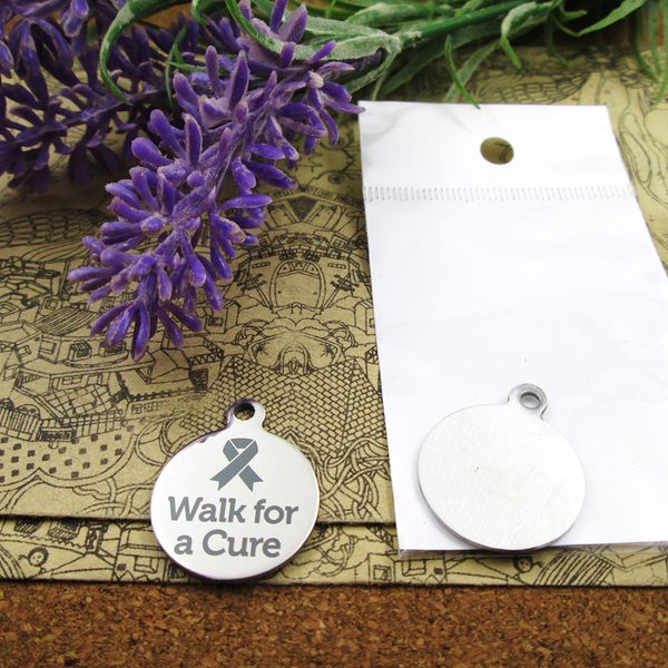 

40pcs--"walk for a cure"stainless steel charms more style for choosing diy charms pendants for necklace, Bronze;silver