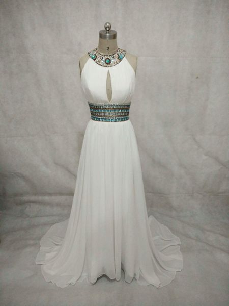 

реальные фотографии пользовательские холтер с длинным рукавом халат де вечер длинные трапеция шифон платье выпускного вечера vestido де фест, Red