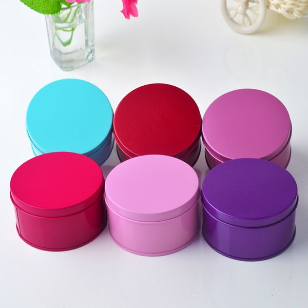

solid color party candy boxes mini tin tea storage box small round cake/coin metal box case wedding favor organizer container