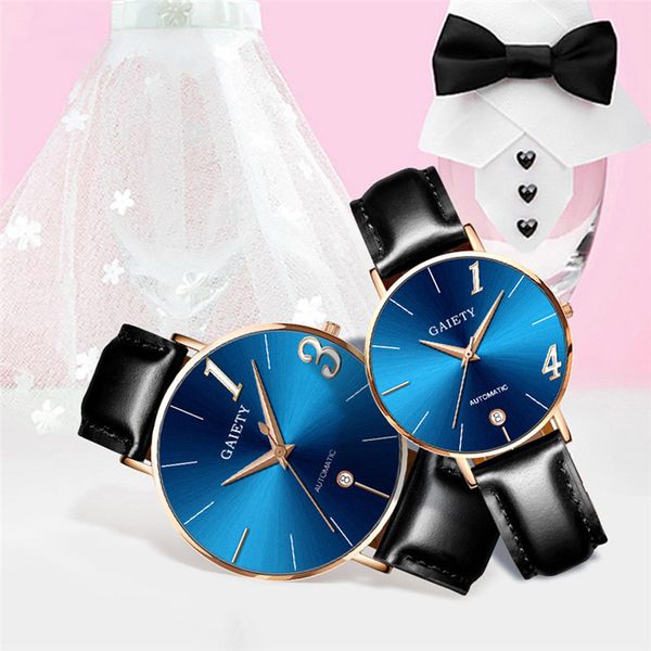 

fashion couple watch leather strap line analog quartz ladies wrist watches gift f811, Slivery;brown