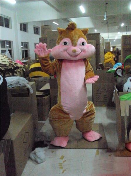 

2018 mascot costumes for adults christmas halloween outfit fancy dress suit squirrel, Red;yellow